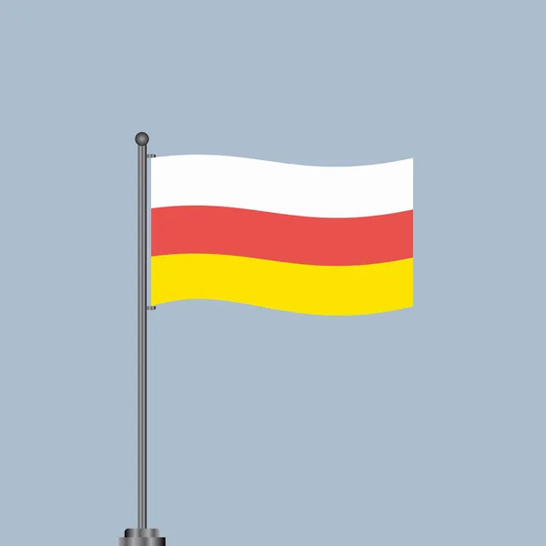 Illustrazione Del Modello Bandiera Dell Ossezia Meridionale — Vettoriale Stock