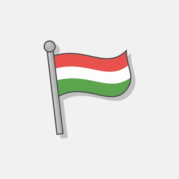 Illustration Hungary Flag Template — Stock Vector