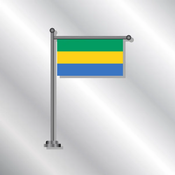 Ilustração Modelo Bandeira Gabão — Vetor de Stock
