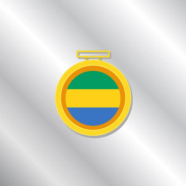 Illustration Modèle Drapeau Gabonais — Image vectorielle