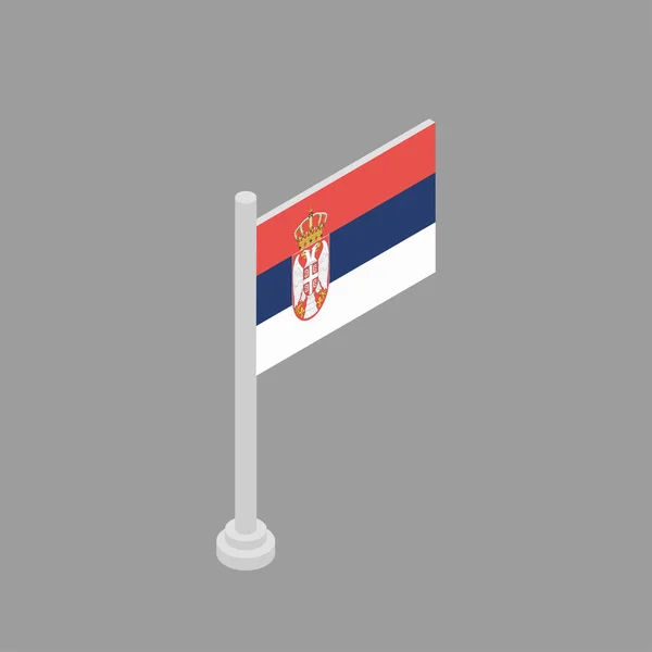 Illustration Serbia Flag Template — Stockvektor