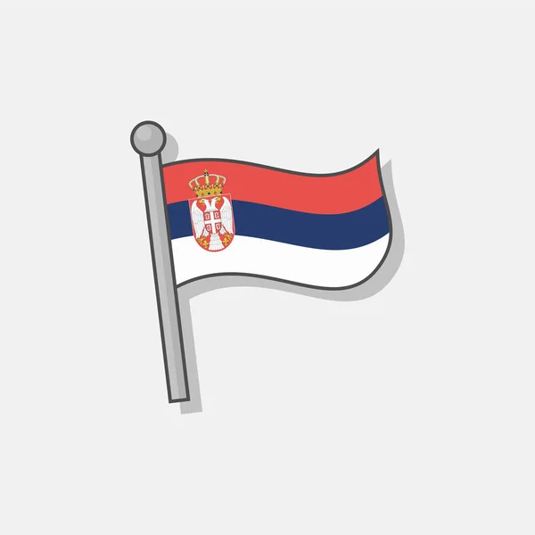 Illustration Serbia Flag Template — Stockový vektor