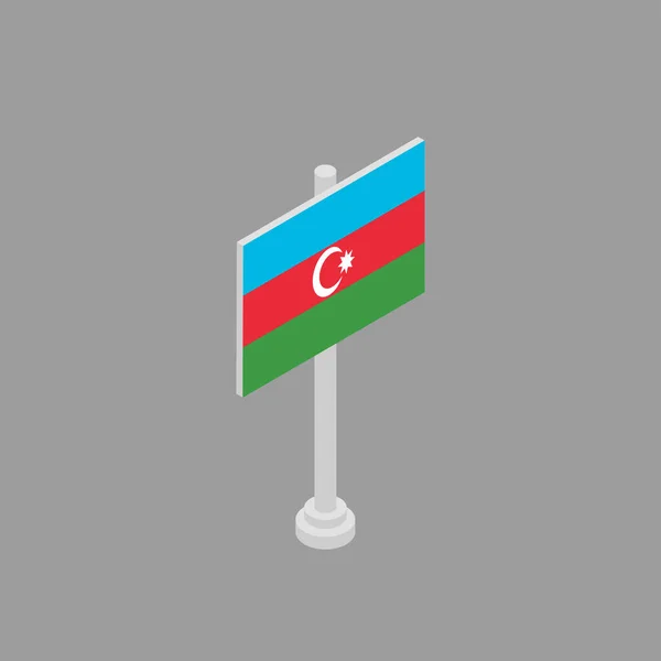 Illustration Azerbaijan Flag Template — ストックベクタ