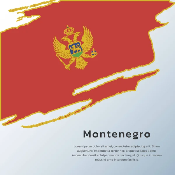 Ilustração Modelo Bandeira Montenegro — Vetor de Stock