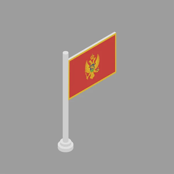 Ilustracja Szablonu Flagi Czarnogóry — Wektor stockowy