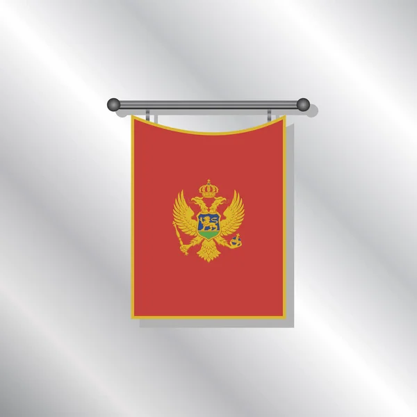 Illustration Montenegros Flaggmall — Stock vektor