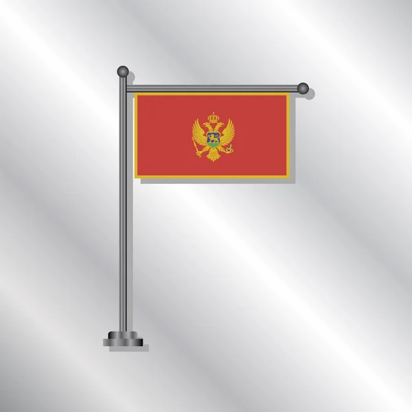 Ilustrace Šablony Vlajky Černé Hory — Stockový vektor