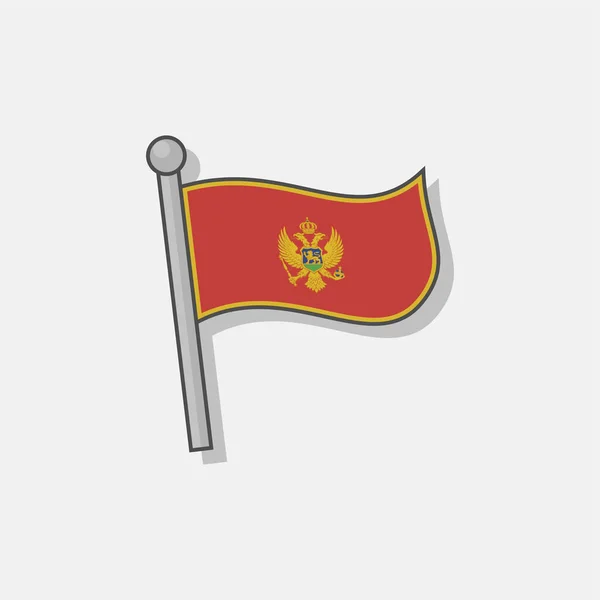 Illustration Montenegro Flag Template — Stock Vector