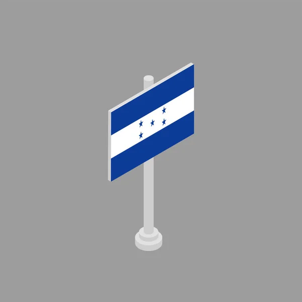 Honduras Bayrak Şablonu Görünümü — Stok Vektör