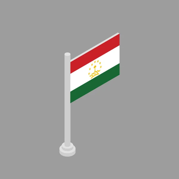 Illustration Tajikistan Flag Template — Stock vektor