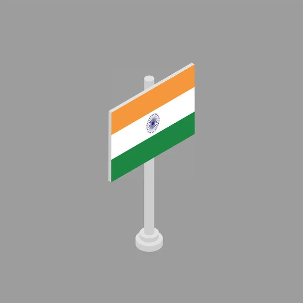 Illustration India Flag Template — 스톡 벡터