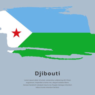 Illustration of Djibouti flag Template