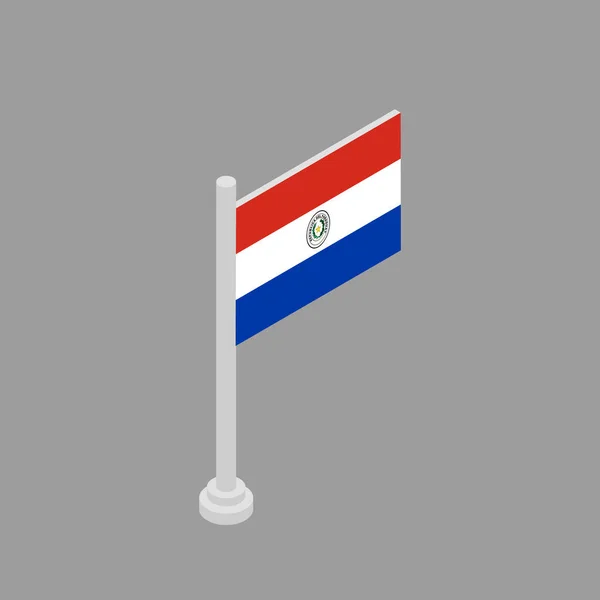 Illustration Paraguay Flag Template — Stock vektor