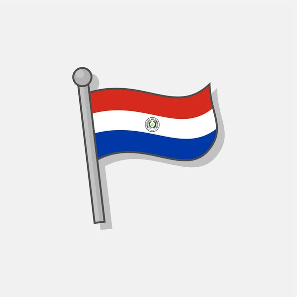 Illustration Paraguay Flag Template — Archivo Imágenes Vectoriales