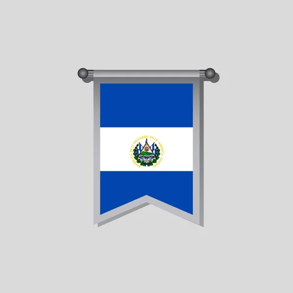 Illustration Salvador Flag Template — Archivo Imágenes Vectoriales