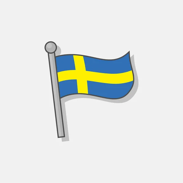 Illustration Sweden Flag Template — Stok Vektör