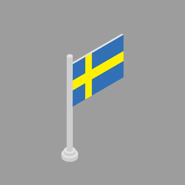 Illustration Sweden Flag Template — Vettoriale Stock