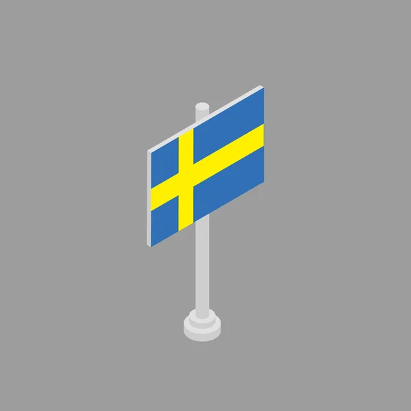 Illustration Sweden Flag Template — Archivo Imágenes Vectoriales