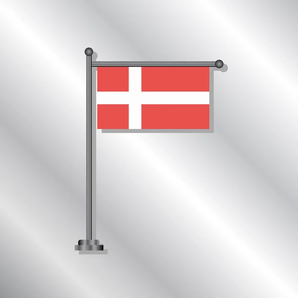 Illustration Denmark Flag Template — Stok Vektör