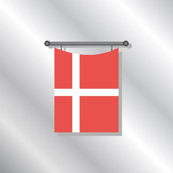 Illustration Denmark Flag Template — Stock Vector