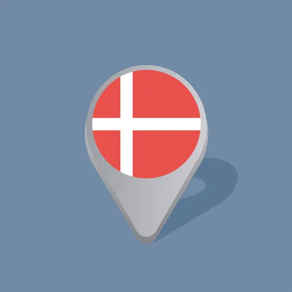 Illustration Denmark Flag Template — Stok Vektör