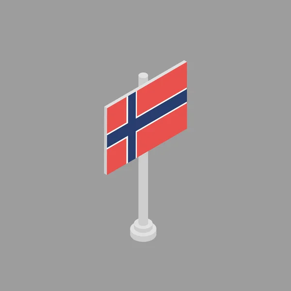 Illustration Norway Flag Template — Stock Vector