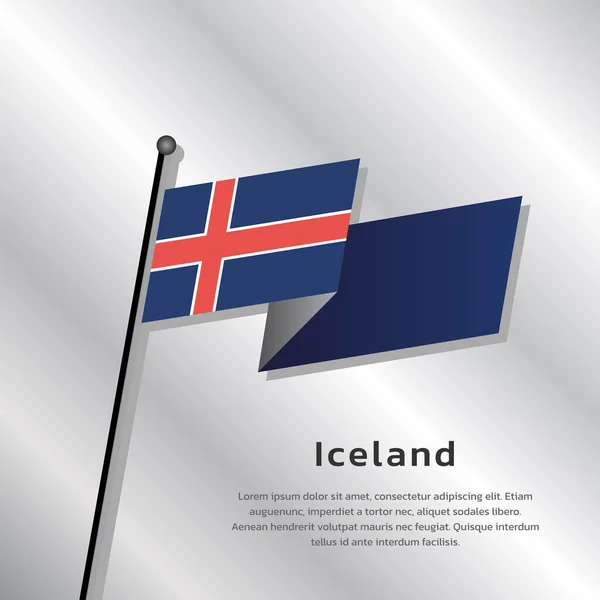 Illustration Iceland Flag Template — Stock vektor