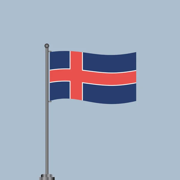 Illustration Iceland Flag Template — Vetor de Stock