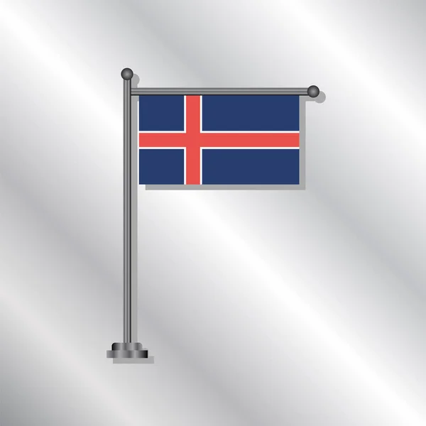 Illustration Iceland Flag Template — Stock vektor