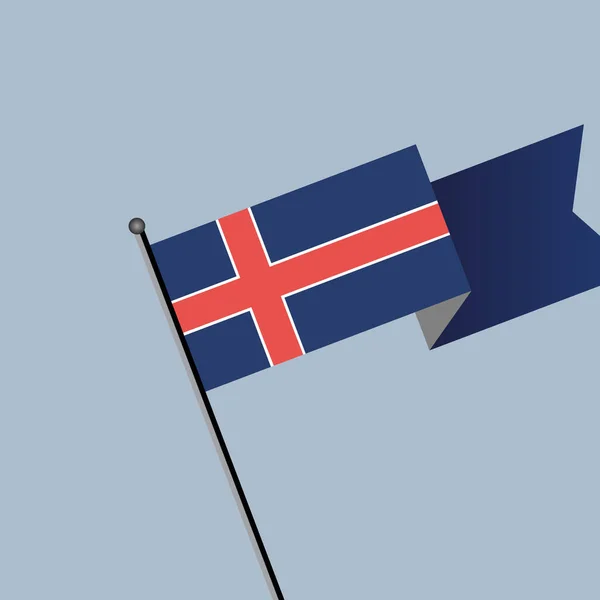 Illustration Iceland Flag Template — 스톡 벡터