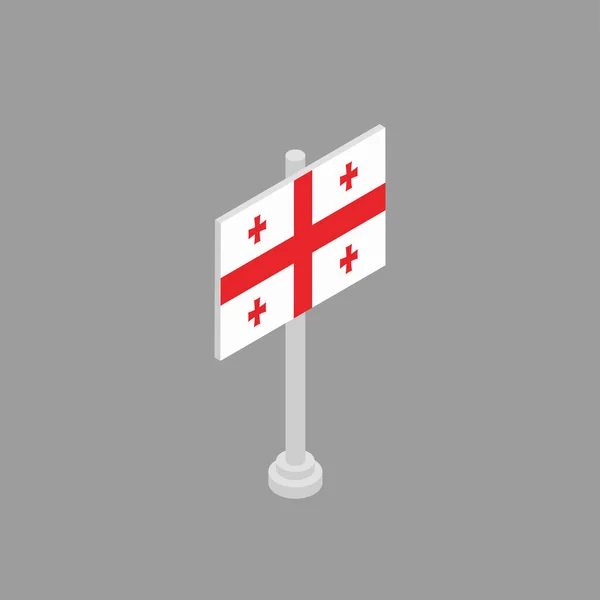 Illustration Georgia Flag Template — Stockvektor