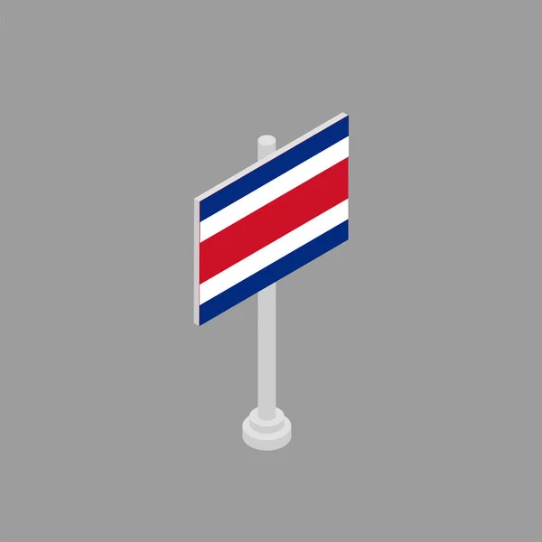 Illustration Costa Rica Flag Template — Stockvector