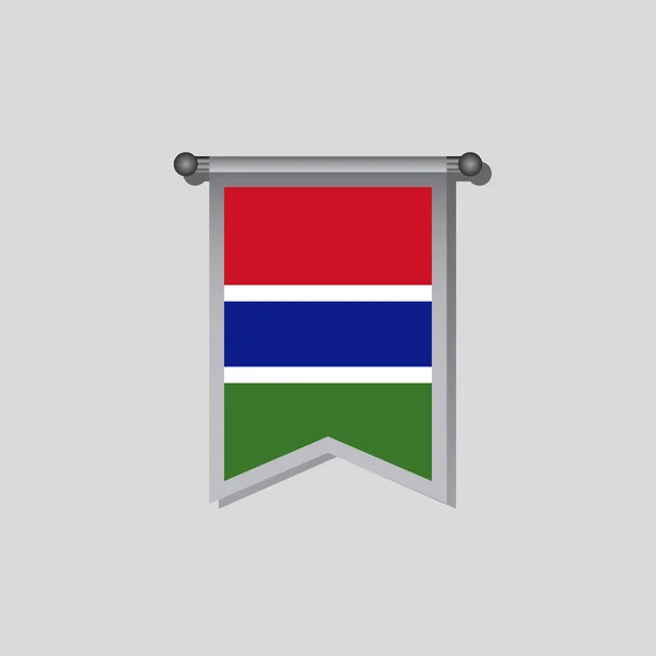 Illustration Gambia Flag Template — Vector de stock