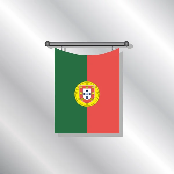 Illustration Portugal Flag Template — Stok Vektör