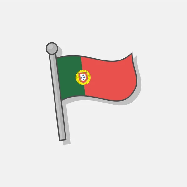 Illustration Portugal Flag Template — Stockový vektor