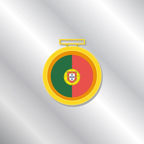 Illustration Portugal Flag Template — Vetor de Stock