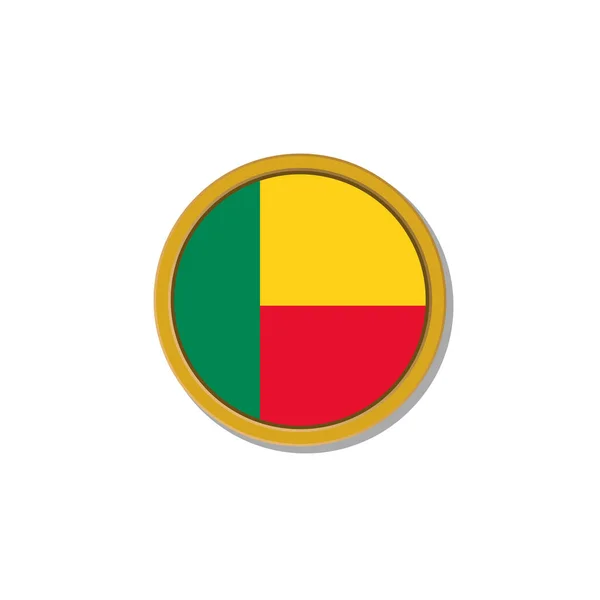 Illustration Benin Flag Template — Vettoriale Stock