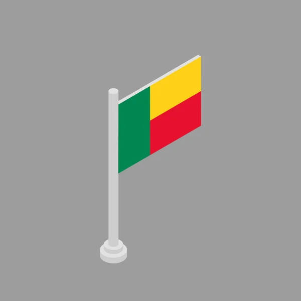 Illustration Benin Flag Template — Vector de stock