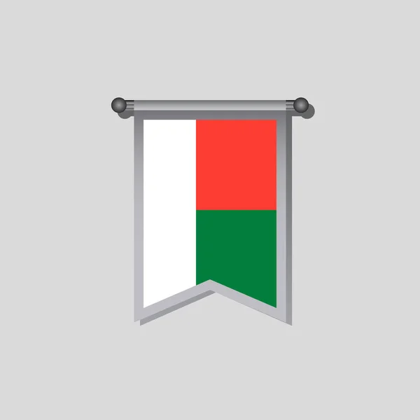 Illustration Madagascar Flag Template — 스톡 벡터