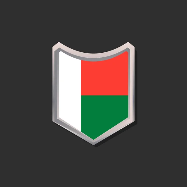 Illustration Madagascar Flag Template — Stock Vector