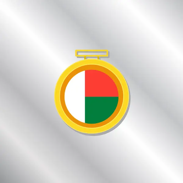 Illustration Madagascar Flag Template — Stockový vektor