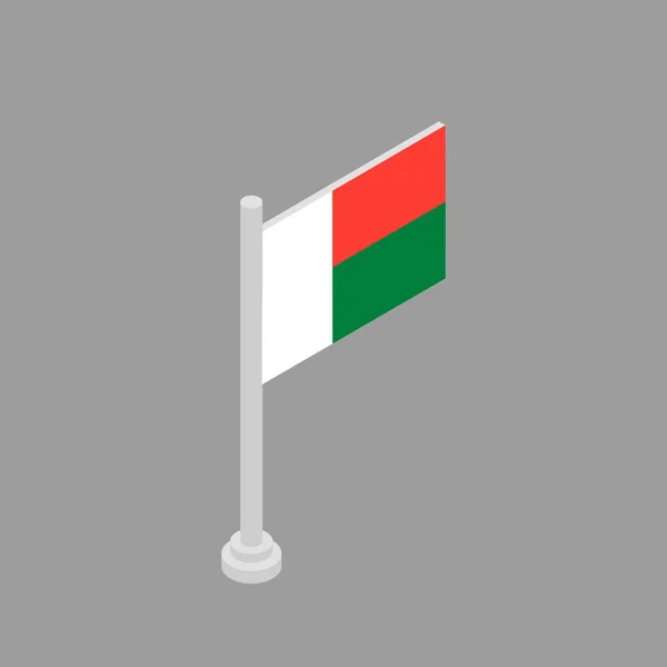 Illustration Madagascar Flag Template — Vector de stock