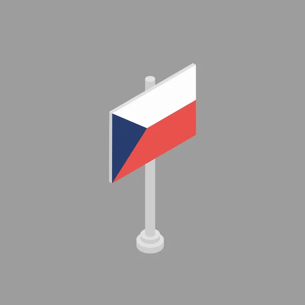 Illustration Czech Republic Flag Template — Stok Vektör