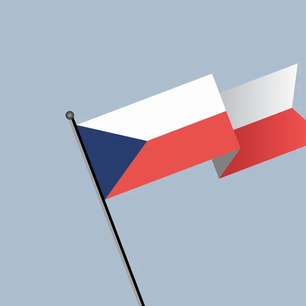 Illustration Czech Republic Flag Template — 스톡 벡터