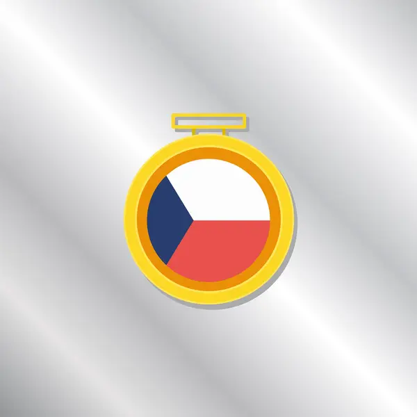 Illustration Czech Republic Flag Template — 스톡 벡터