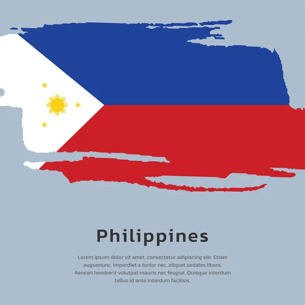 Ilustración Plantilla Bandera Filipinas — Vector de stock