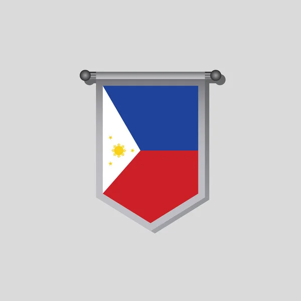 Ilustración Plantilla Bandera Filipinas — Vector de stock