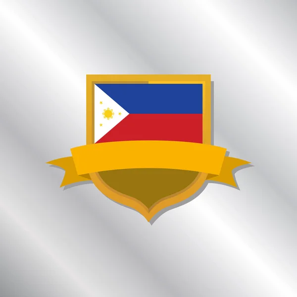 Illustration Modèle Drapeau Des Philippines — Image vectorielle