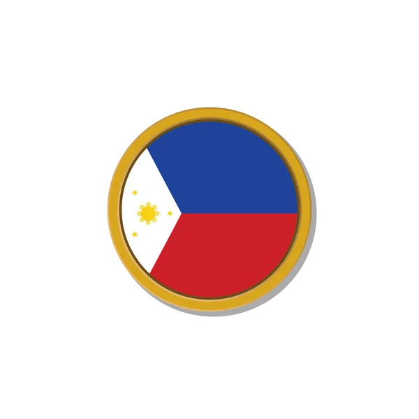 Illustration Der Philippinischen Flagge Vorlage — Stockvektor