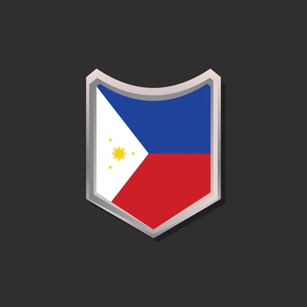 Ilustração Modelo Bandeira Das Filipinas — Vetor de Stock